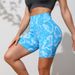 New Jacquard High-Waist Tummy Control Yoga Shorts Elastic Hip-Lifting Fitness Pants Breathable Sports Leggings_desvips.com