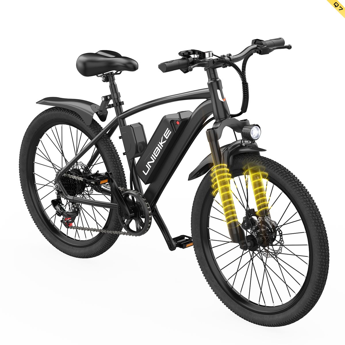 Unibike Q7 26" Electric Bike For Adults, 36V 10Ah Battery, 250W, 7-Speed_desvips.com