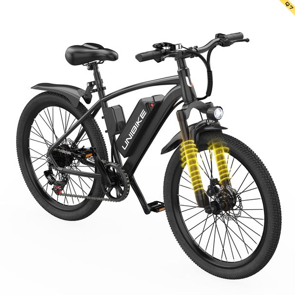 Unibike Q7 26" Electric Bike For Adults, 36V 10Ah Battery, 250W, 7-Speed_desvips.com