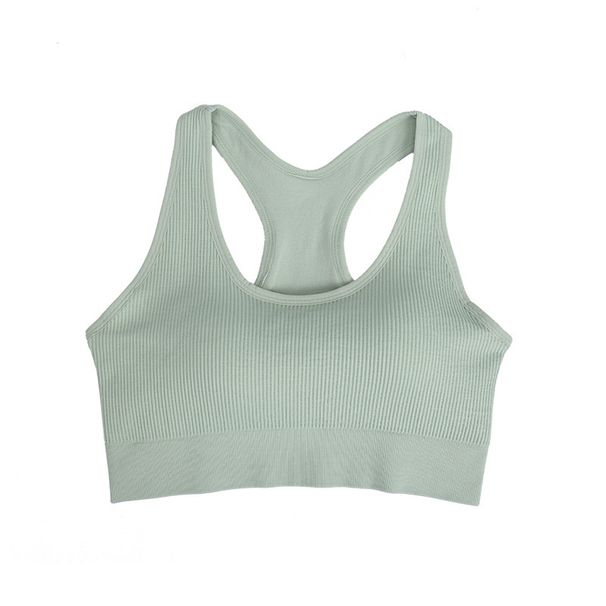 Spring Summer New Yoga Running Fitness Bar Push Up Vertical Stripes Beautiful Back U-neck Wireless Sports Bra For Women_desvips.com