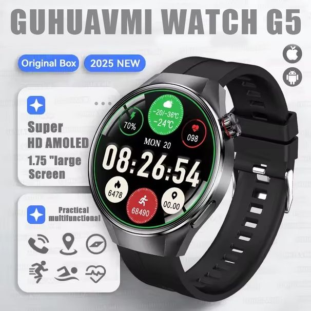 2025 New Originl G5 PlUS Smart Watch 1.75" HD AMOLED Scre GPS Track Heart Rate Bluetooth Call Compass Smartwatch For_desvips.com