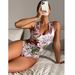 Women's Floral Print One-Piece Swimsuit - Sexy High-Cut Monokini With Adjustable Straps & Tummy Control (Quick Dry & UPF 50+)_desvips.com