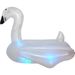 LED Light-Up Inflatable Swan Float - Glowing Pool Ride With 16 Color-Changing Modes (Adult Size 150cm Heavy-Duty PVC USB Rechargeable)_desvips.com