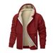 Animal Game Caual Hoodie For Men Heavyweight Fleece Sweathirt Sherpa Lined Hooded Zipper Jacket Thick Streetwear_desvips.com