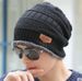 Set With Pullover Scarf, Fleece-Lined Thickened For Men, Korean Style Autumn And Winter Unisex Knitted Hat_desvips.com