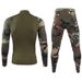 ESDY Outdoor Sports Underwear Men's Cycling Fleece Camouflage Thermal Set Sweat-Absorbent Breathable Tight-Fitting Low_desvips.com