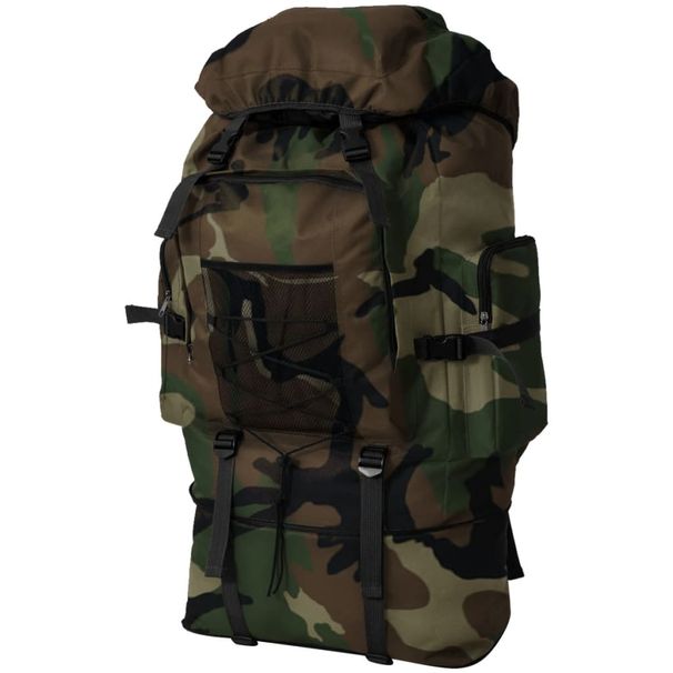 Army-Style Backpack, 100L Capacity, Olive Green/Black/Camouflage, Water-Repellent Coating, Durable, Suitable For Outdoor Activities, Long Trips_desvips.com