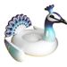 Inflatable Blue Peacock Ride - Floating Animal Pool Float For Kids & Adults (Heavy-Duty PVC 150cm Comfortable Seat & Handles Easy To Inflate)_desvips.com