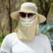 Men's Fishing Hat With Neck & Face Cover - Wide Brim Sun Protection UPF 50+ For Outdoor & Leisure_desvips.com