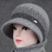 Knitted Warm Wool For Middle-aged Elderly Women, Autumn And Winter, Fleece-lined Grandma Bucket Hat, Old Lady Cotton Hat_desvips.com
