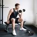 Juego De Mancuernas De 2x6kg Con Barra De Conexión Metálica Y Cabeza Hexagonal Para Entrenamiento En Y Plata_desvips.com