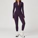 Cross-Border Tight Yoga Jumpsuit Outdoor Thermal One-Piece Running Fitness Suit Fleece-Lined Autumn Winter_desvips.com