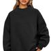 Women's sweatshirt long sleeve turtleneck pullover sweatshirt casual sweatshirt fleece top_desvips.com