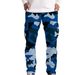 Four Season Loose Straight Camouflage Workwear Casual With Multiple Pockets Youth Sports Men's Pants_desvips.com