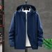 6266 Single Layer Hooded Solid Color Waterproof Women's Thin Windproof Jacket Men's Three-Proof Hiking Coat_desvips.com