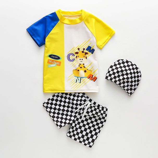 2026 New Children's Pants Two-Piece Sports Three-Piece Medium And Large Boys' Elementary School Students' Swimsuit Set_desvips.com