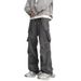 001 American Retro Dark Wine Red Cargo For Men Spring And Autumn Functional Work Trendy Outdoor Waterproof Hiking Pants_desvips.com
