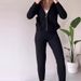 Women's Clothing new autumn solid color twist pattern hooded zipper top casual home suit_desvips.com