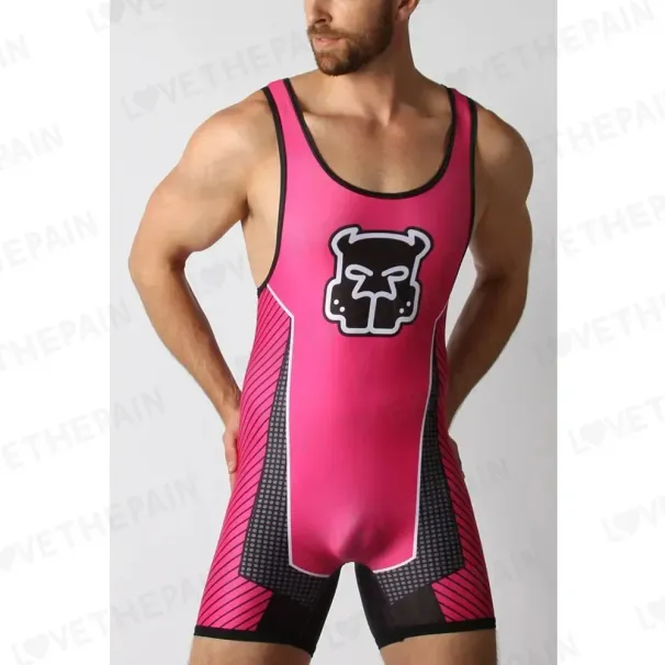 Singlets Professional Coverall Training Competition Freestyle Wrestling Suit High Elastic Men's Sleeveless Outfit_desvips.com