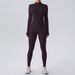 RUANTUTU Women's Winter Fleece-Lined Full-Length Yoga Bodysuit - Long Sleeve Thermal Workout Jumpsuit, Stretchy Gym Wear For Women (Black, Dark Gray)_desvips.com