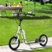 Kinderroller Scooter Tretroller Mit Verstellbarem Lenker, Großen Rädern Und Handbremse Kickscooter 12 Zoll Cityroller Für Jungen Und Mädchen Ab 5 Jahre Bis 100 Kg Metall Weiß_desvips.com