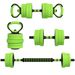 Set Pesi Da Palestra 4 In 1 Da 20kg, Convertibile In Kettlebell, 2 Manubri, Bilanciere E Supporto Flessioni, Verde_desvips.com