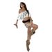 2025 Women's Summer American Street Style Letter Print Asymmetrical Shoulder Sleeve T-shirt, Versatile Slimming Short_desvips.com