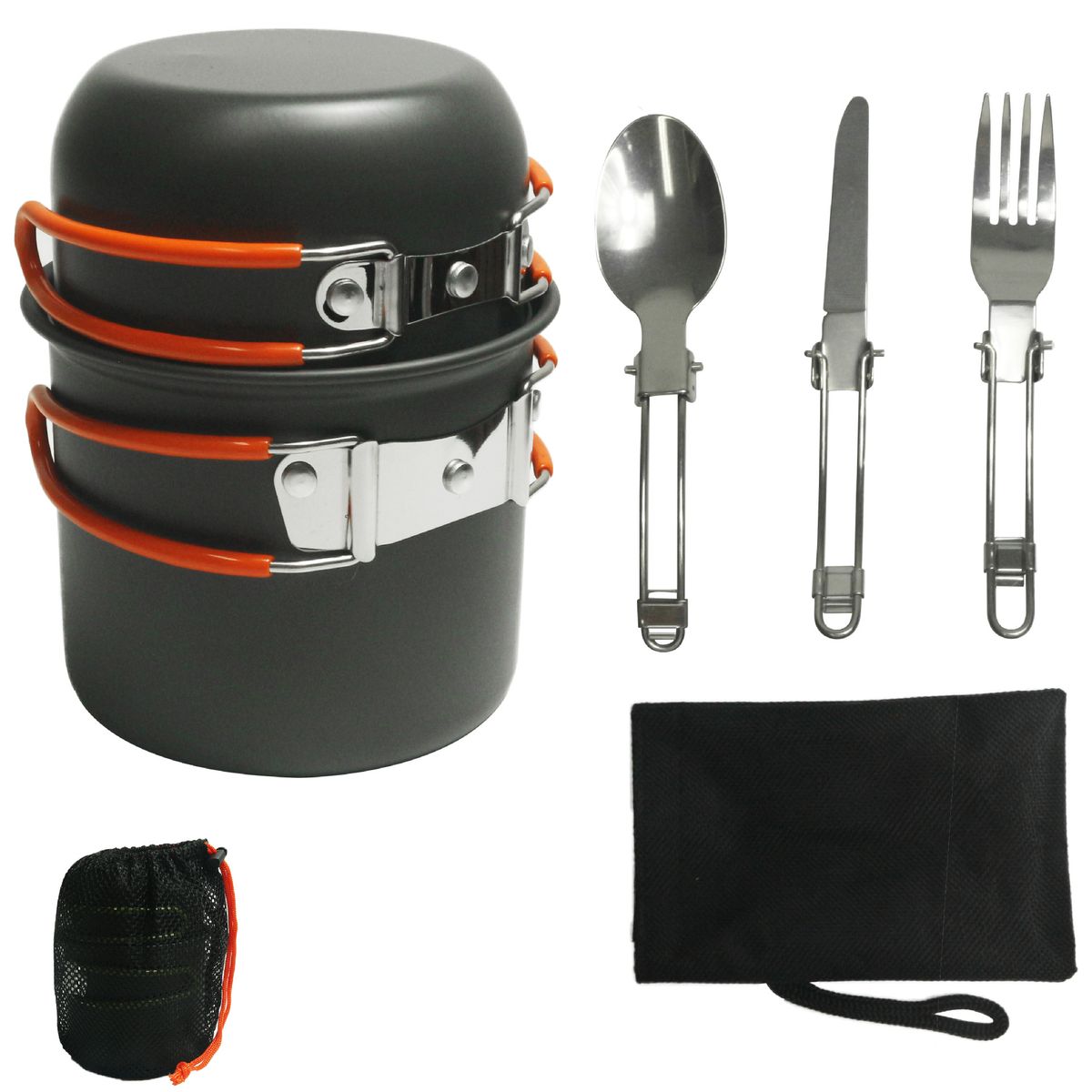 Camping Cookware Outdoor Products Outdoor Jacket Pot 1-2 People Pots And Utensils Portable Camping Cookware With Tableware Ds-101_desvips.com