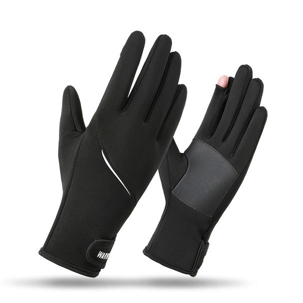 Warm Gloves, Fashionable Outdoor Mountain Bike, Cycling, Windproof, Cold-resistant, Touchscreen Compatible, And With A Thin Fleece Lining For Grip_desvips.com