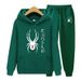 New Men's And Women's Spider Web Set Sweatshirt Hooded Casual Fleece Trendy Brand Sweatpants With Letters_desvips.com