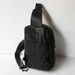 Black Leather Chest Bag Youth Outdoor Sports Business Casual Fashion All-Matching Vertical Top Layer Cowhide Pure Color_desvips.com