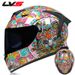 LVS National Standard Motorcycle Helmet Men's And Women's Full Face Winter Electric Bluetooth Headgear All Seasons Dual Lenses_desvips.com