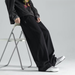 Zhuangji Summer Thin Men's Trendy Wide-Leg High Waist Floor-Length Nine-Point Straight Casual Pants Loose Fit Trousers_desvips.com
