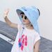 UV Protection Sun Large Head Circumference Children Summer 2025 New Outdoor Letter Sunshade Wide Brim Fan Shawl Hat_desvips.com
