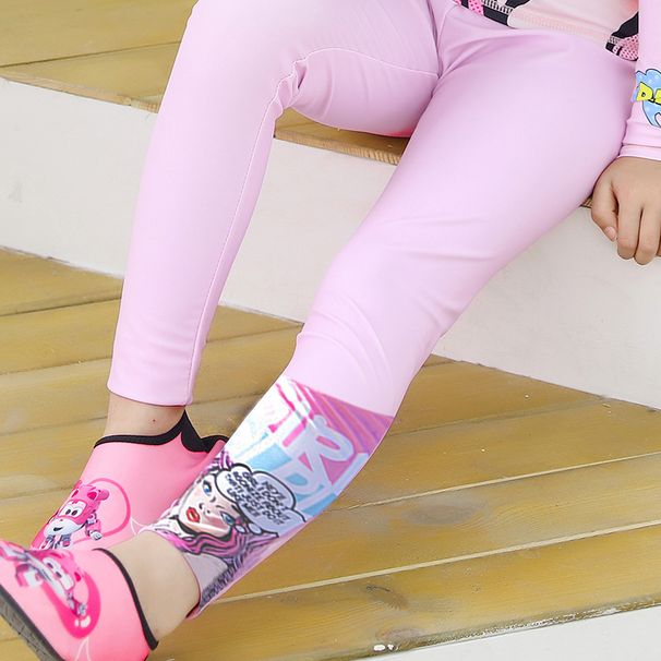 Children's One-piece Long-sleeve Swimsuit For Girls, Sweet And Cute Pink Parent-child Matching Swimwear Wholesale_desvips.com