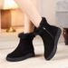 Suede Snow Boots Women's Winter 2025 New Flat-bottomed Versatile Non-slip Cotton Shoes Women's Boots Piled Thickened Warm Short Boots_desvips.com