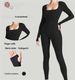 Cross-Border New Threaded High-Quality Fabric Women's Long-Sleeve Bodysuit Shapewear Butt-Lifting Yoga Jumpsuit In Stock_desvips.com