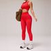 Women's Seamless Peach Hip Yoga Suit Tummy Control Slimming Running Sports Fitness Vest Pants_desvips.com
