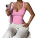 Sexy Slim Fit Racerback V-Neck Yoga Vest European And American Style Sports Fitness Outerwear For Women_desvips.com