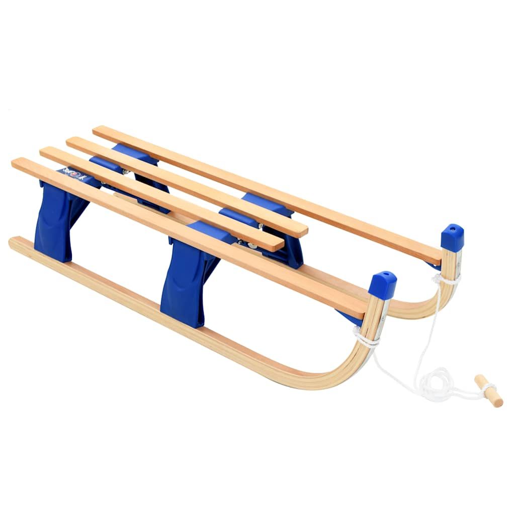 Foldable Wooden Sled - Sturdy Metal Runners, Safety Lock, Suitable For Exciting Winter Fun_desvips.com
