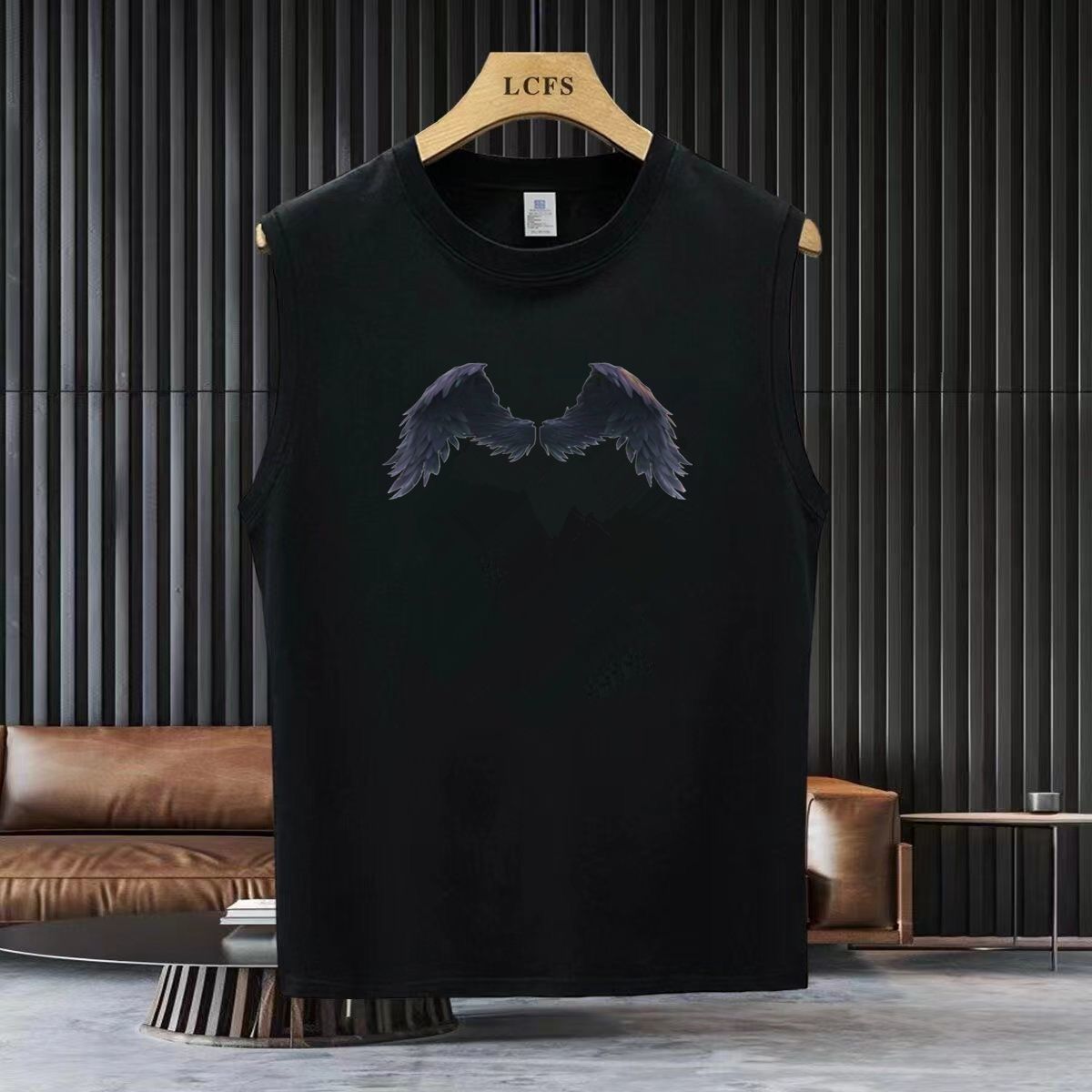American Style Sleeveless Trendy Vest Casual Sports Tank Personality Summer Loose Cotton Breathable Printed T-Shirt Top_desvips.com