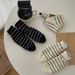 Men's Spring/Summer Thin Striped Sports Ankle Socks, Simple White Student Women's Fitness Yoga Cotton Socks_desvips.com