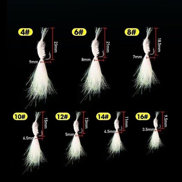 New Colorful Silver Nail Ice Silk Shrimp Topmouth Culter Red Tail Fly Crazy Charlie Green Tip Feather Treble Hook_desvips.com