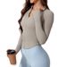 Bare Sleeved Ribbed T Shirt Tight Fitting Stretchy And Slimming Half Zip Training Top for Yoga Wear And Outdoor Sports_desvips.com