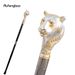 Yellow Resin Leopard Head Walking Cane Fashion Cane Decorative Cane Halloween For Cosplay Parties, For Cosplay & Party 92cm_desvips.com