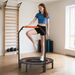 Trampoline De Fitness Gymnastique Avec Poignée Réglable, Pliable, 6 Pieds, 28 Ressorts Ø 102 Cm, Noir Rouge_desvips.com
