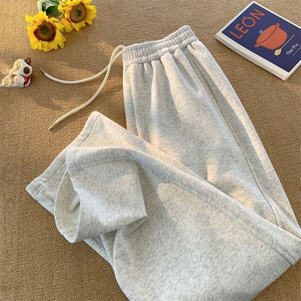 Heavy Duty Sweatpants For Men's Spring And Autumn 2025 New Trend Loose Straight Drawstring Casual Sports Pants_desvips.com