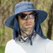 Men's Fishing Hat With Neck & Face Cover - Wide Brim Sun Protection UPF 50+ For Outdoor & Leisure_desvips.com