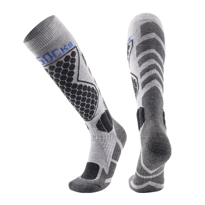 Winter Thickened Ski Merino Wool Outdoor Windproof Cold-Proof High Tube Socks_desvips.com