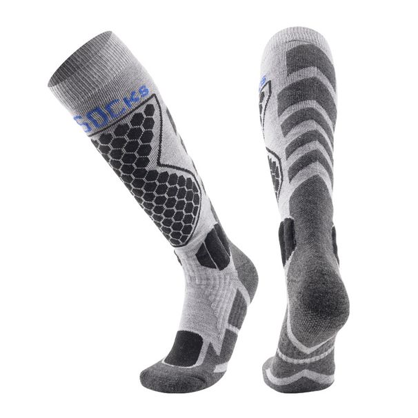 Winter Thickened Ski Merino Wool Outdoor Windproof Cold-Proof High Tube Socks_desvips.com